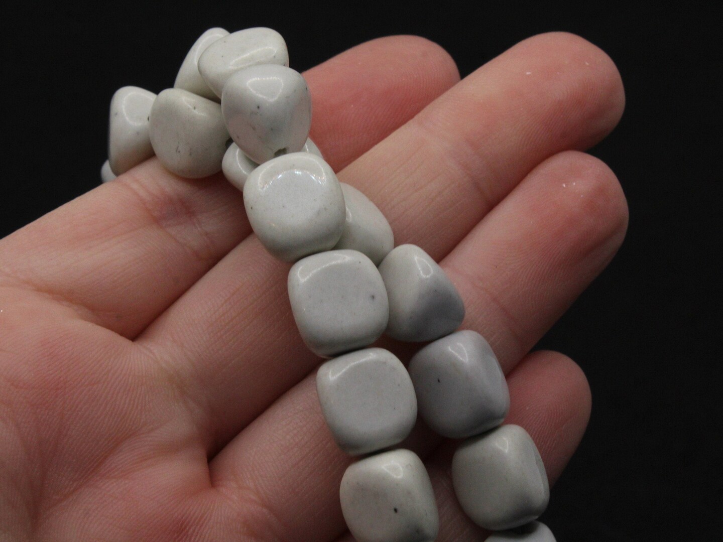 15 inch Stone Nugget Beads   White Mountain Jade Dolomite Marble Gemstone Beads