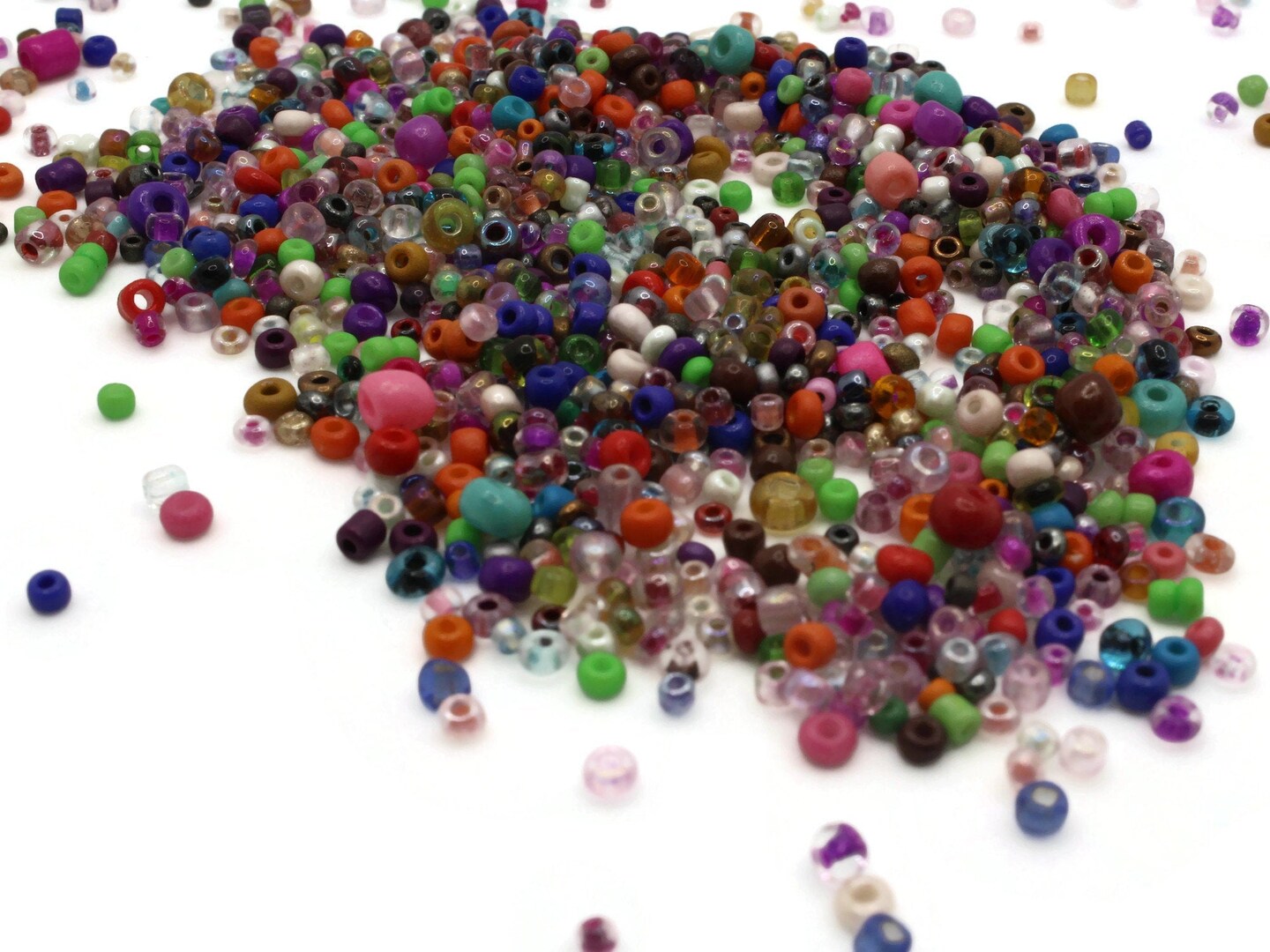 30 Grams or 1 Oz Mixed Glass Seed Beads Mixed Size and Mixed Color Assortment