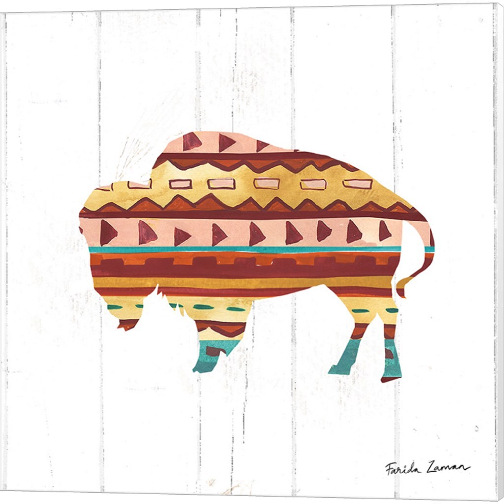 Southwestern Vibes A by Farida Zaman 14" x 14" Canvas Wall Art (Set of 2)