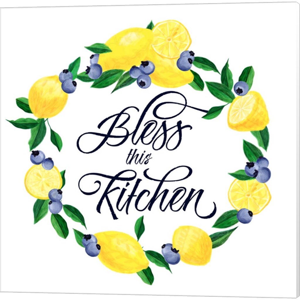 Lemon Blueberry Kitchen Sign by Noonday Design 14" x 14" Canvas Wall Art (Set of 2)