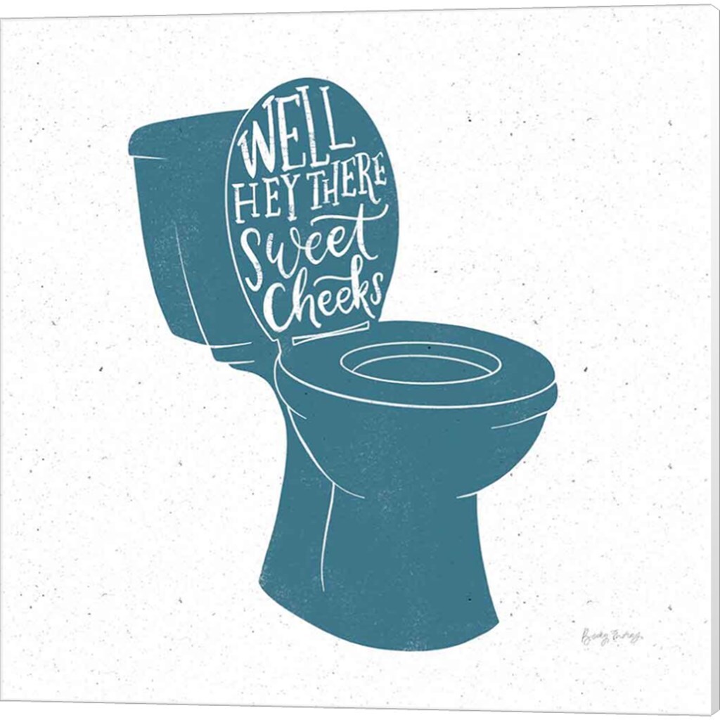 Turkish Tile Bathroom Puns by Becky Thorns 14&#x22; x 14&#x22; Canvas Wall Art (Set of 2)