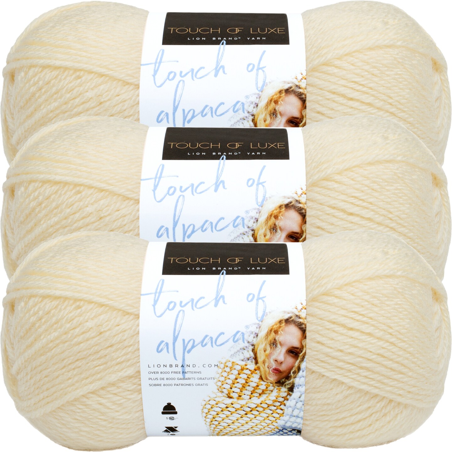 (3 Pack) Lion Brand Touch Of Alpaca Yarn - Cream