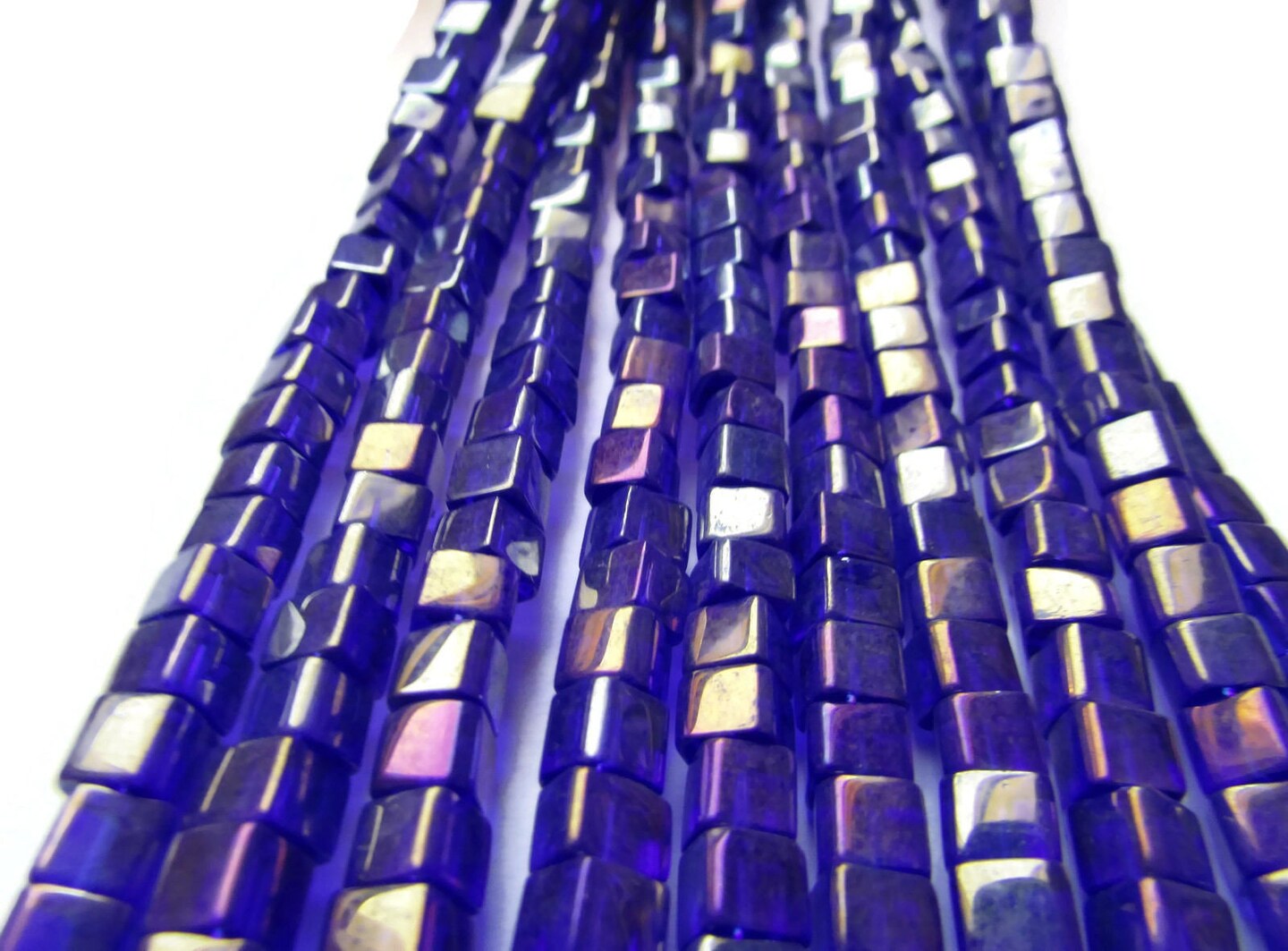 5mm Royal Blue Crystal Cube Beads AB Finished Crystal Glass Beads