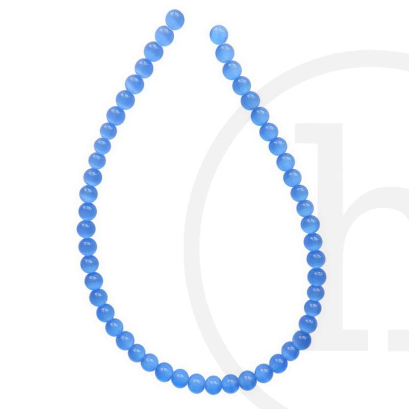 Glass Beads Cat's Eye Round Light Sapphire Michaels