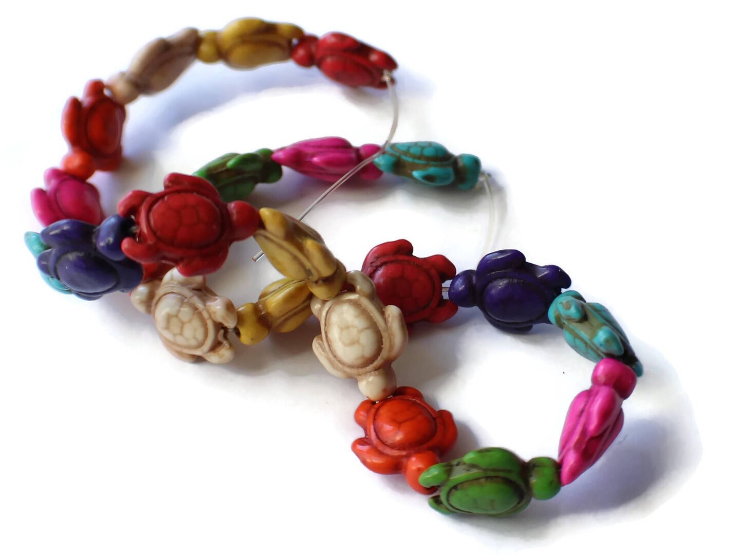 22 18mm Howlite Turtle Beads Gemstone Beads Dyed Mixed Color Beads