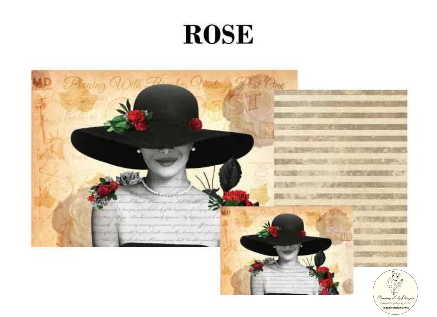 Rose -  Decoupage &#x26; Mixed Media Art Paper  ON SALE (small)