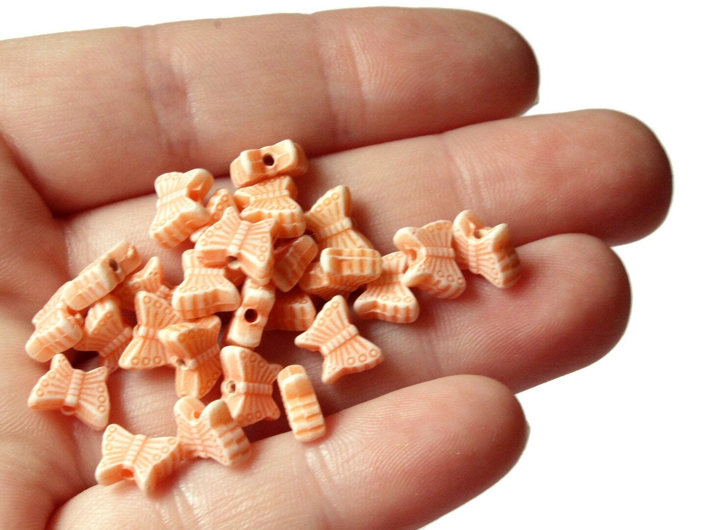 100 8mm Orange Butterfly Beads Small Plastic Butterflies Moth Beads Acrylic Miniature Animal Beads