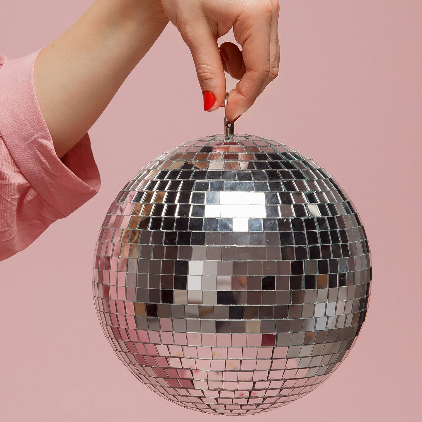 Big Mo's Toys Mirror Ball - Silver Hanging Disco Ball Party Decoration Accessories for 70s Parties