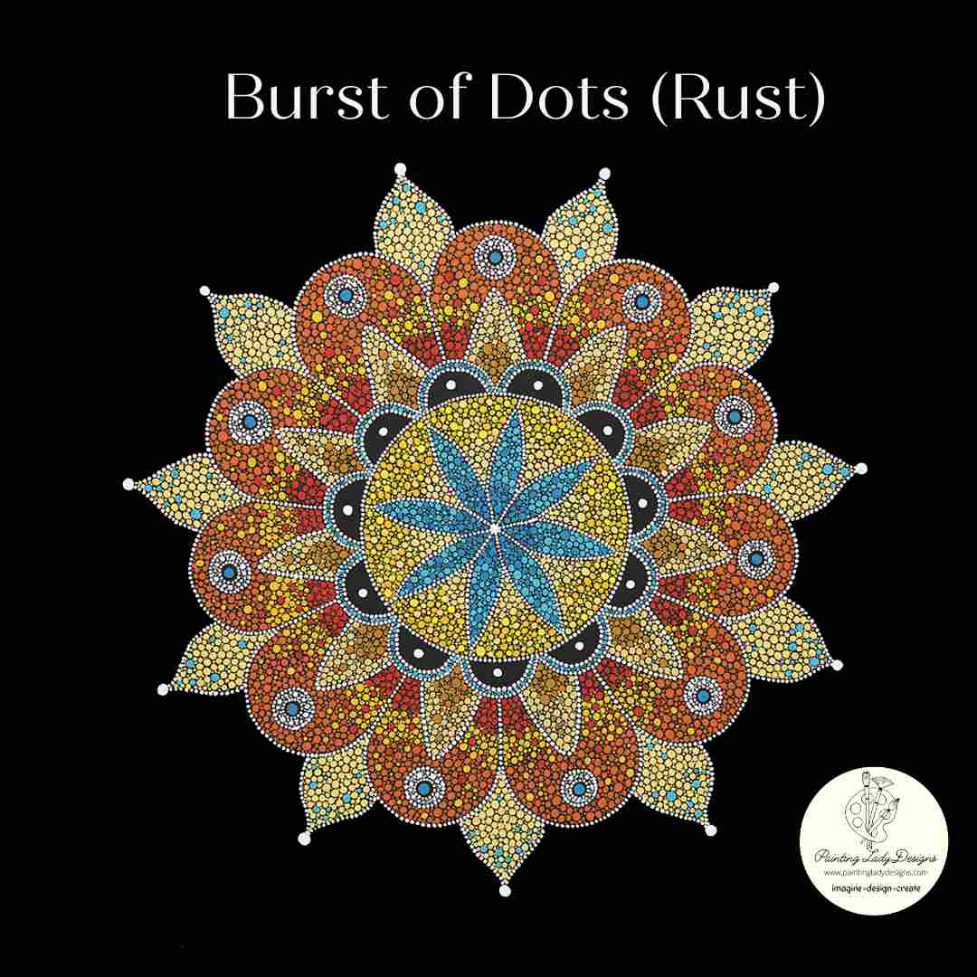 Beautiful Mandala Dot Design  - Two 18x18  Art Papers for Decoupage, Crafting and Mixed Media