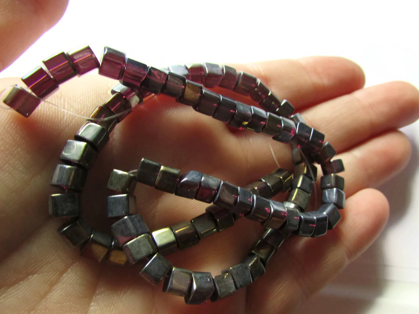 5mm Black Crystal Cube Beads AB Finished Crystal Glass Beads