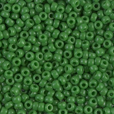 Miyuki 8 Round Seed Bead, 8-411, Opaque Green, 10 grams