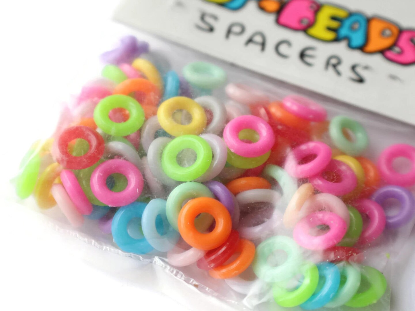 10mm Multi-color Vintage Plastic Ring Beads Pop Beads Spacers - Spacer Ring  Beads bT1