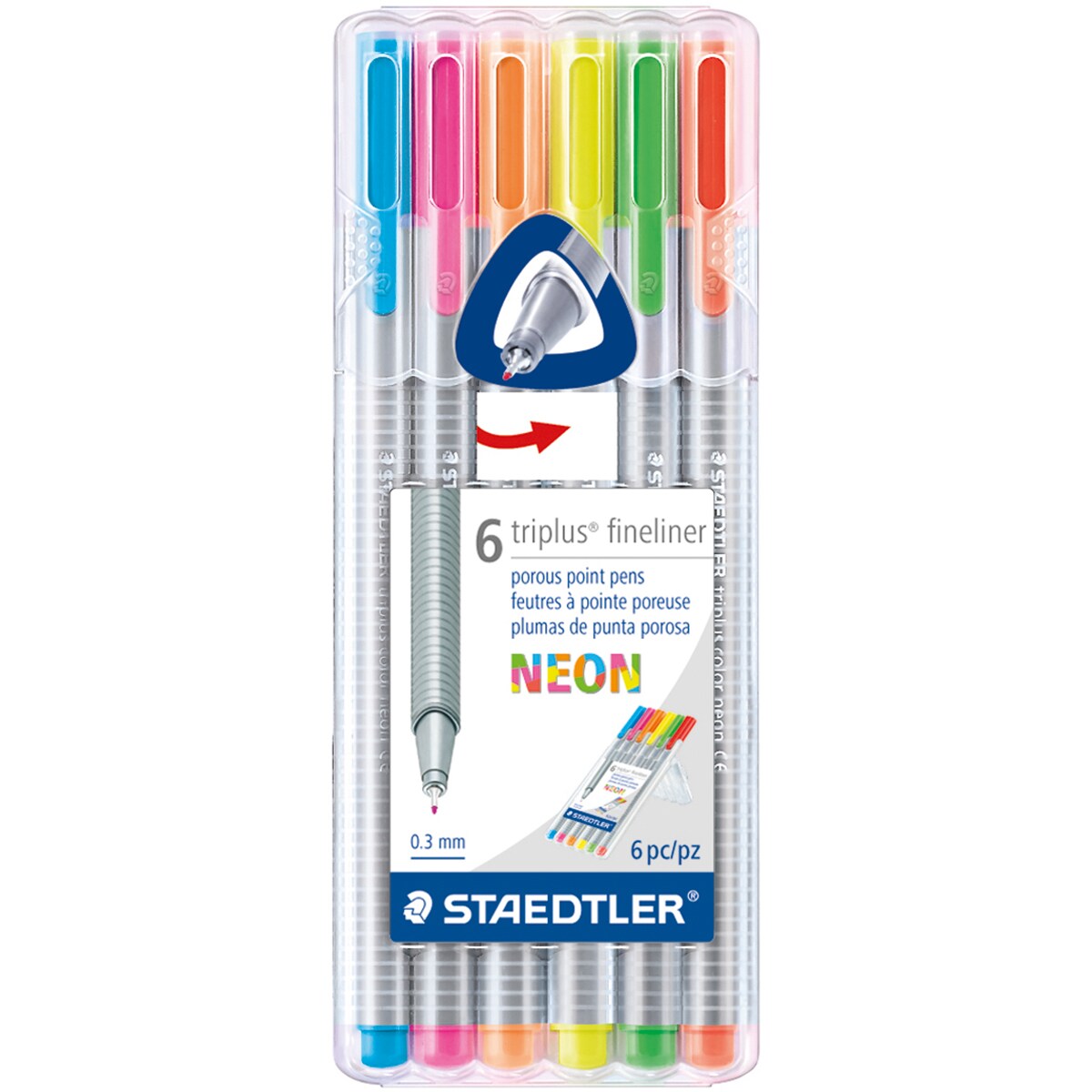 Staedtler Triplus Fineliner Pens 6/Pkg-Neon