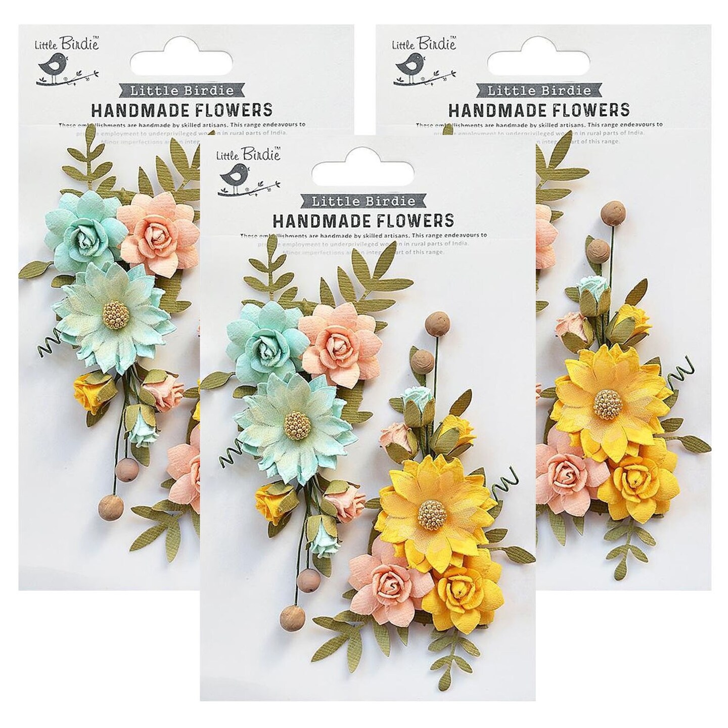 Pack Of 3 Little Birdie Fairy Rosa Paper Flowers 2 Pkg Sunshine And Lemonade Michaels