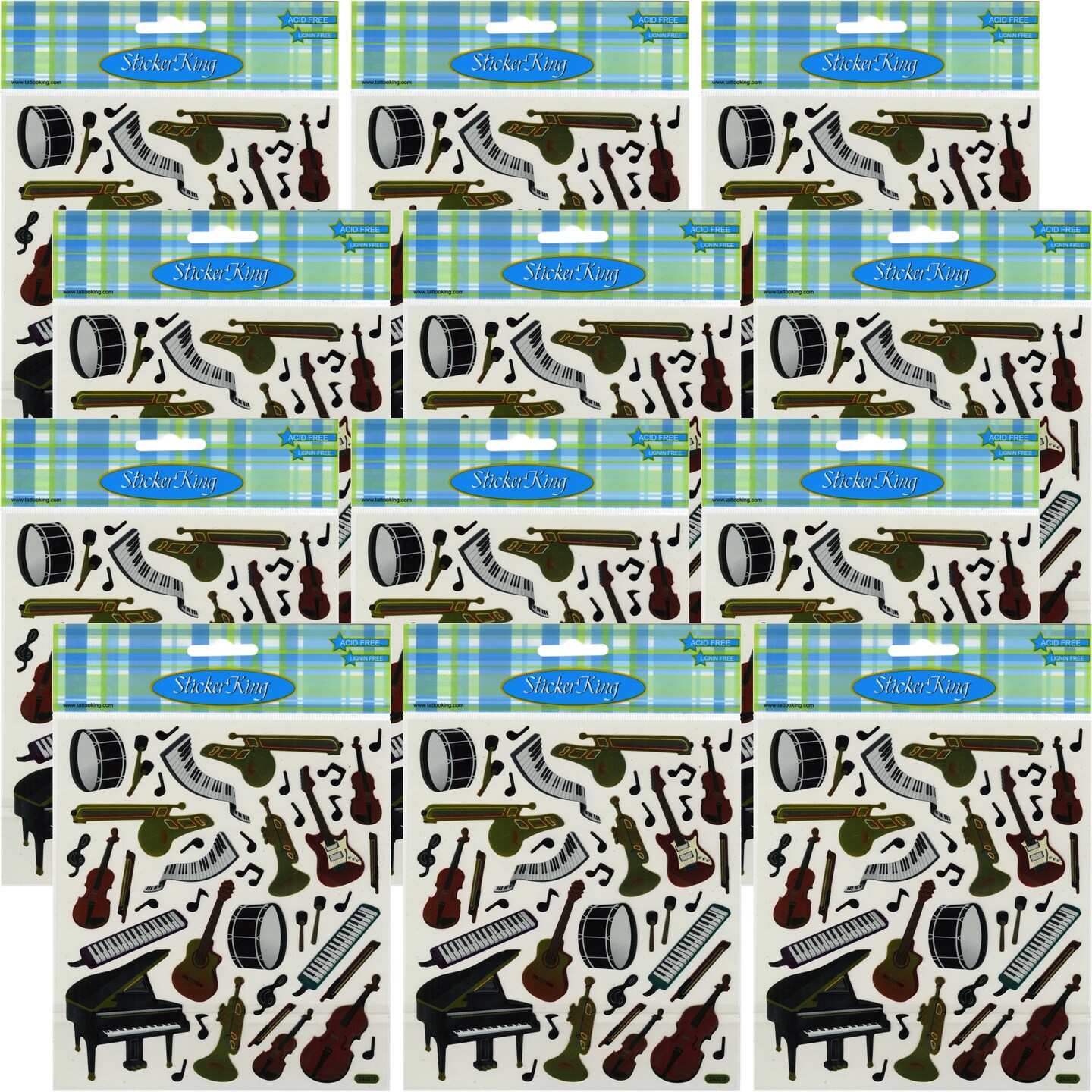 Multipack of 12 - Sticker King Stickers-Orchestra