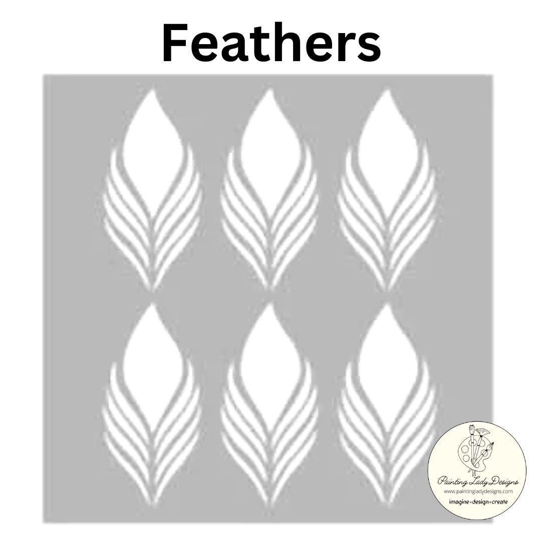 Feathers Stencil   Bohemian Crest Designs