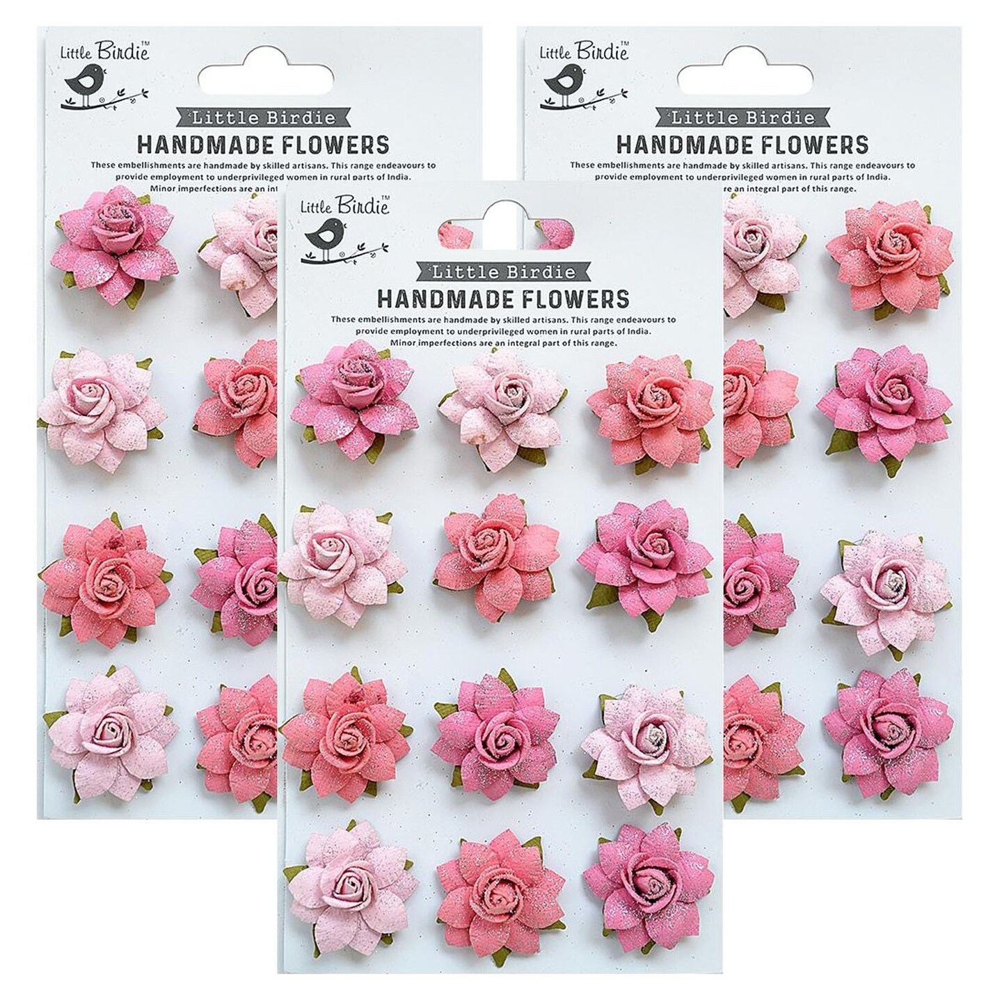 Pack of 3 - Little Birdie Marisa Paper Flowers 12/Pkg-Celebrate Life