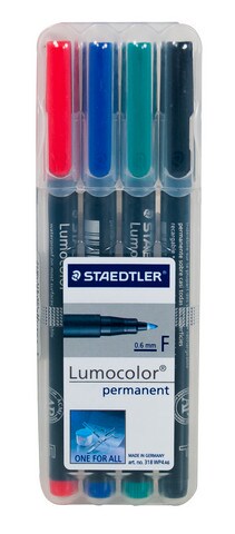 Staedtler Lumocolor Permanent Marker Fine Set of 4
