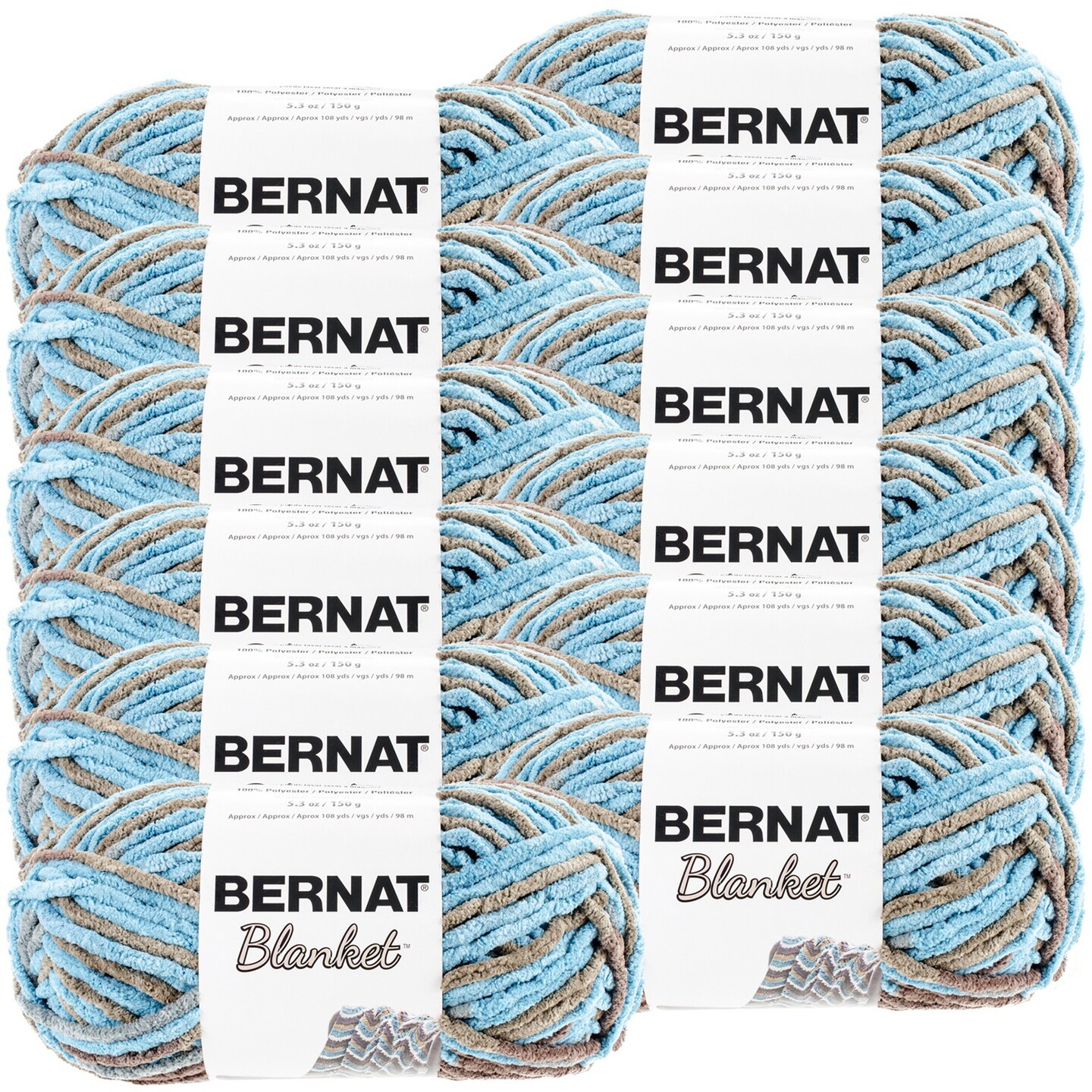 Multipack of 12 - Bernat Blanket Yarn-Coastal Cottage
