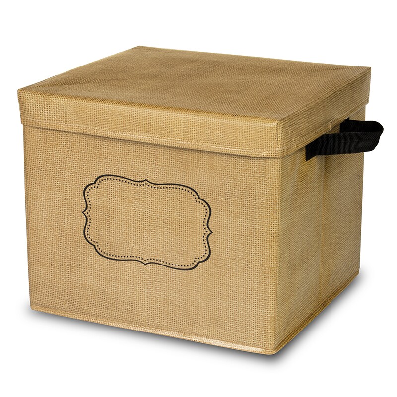Burlap Design Storage Box with Lid Michaels
