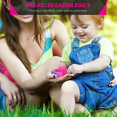 Big Mos Toys Easter Eggs - Prefilled Pastel Colored Plastic Easter Eggs with Toys Inside - 24 Pack