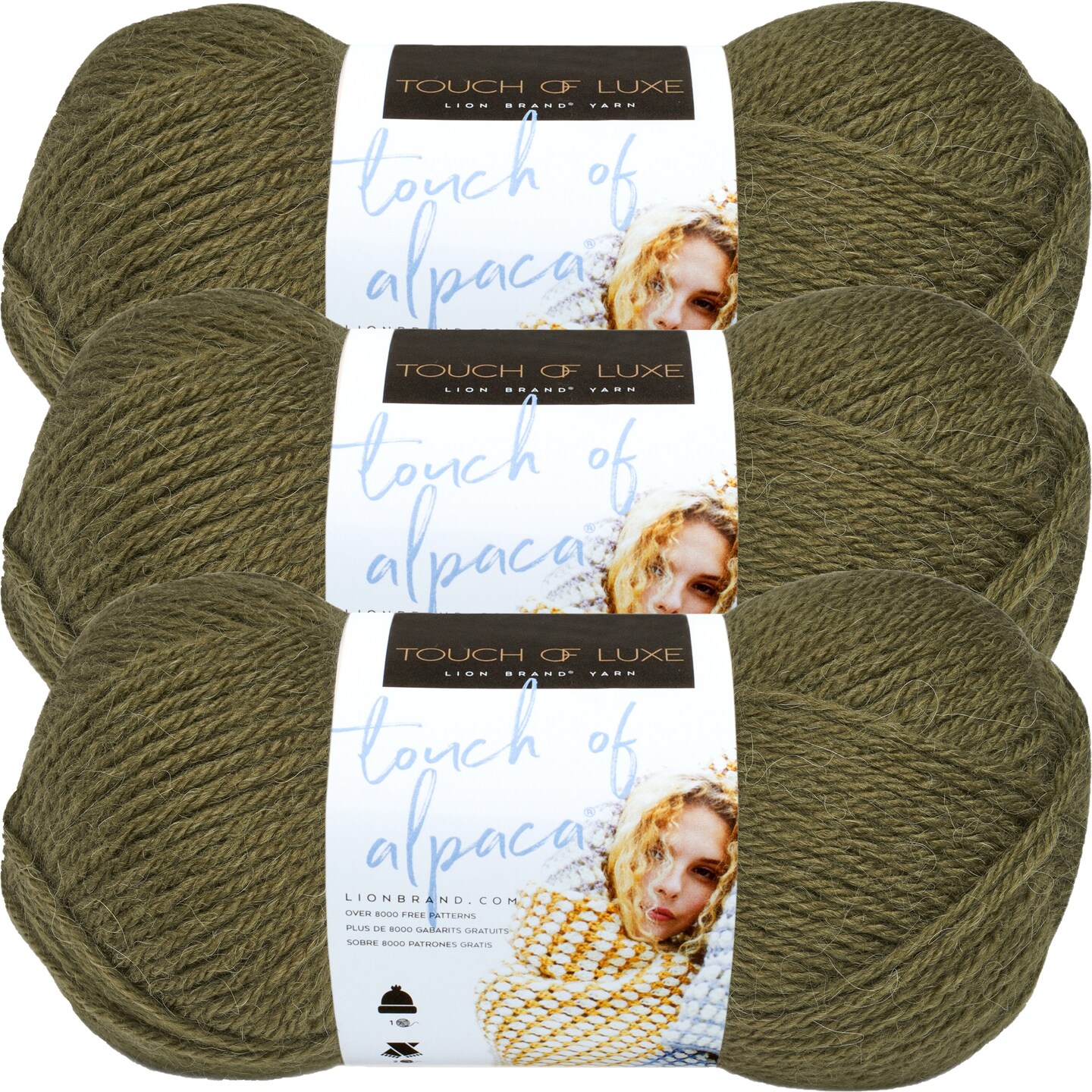 (3 Pack) Lion Brand Touch Of Alpaca Yarn - Olive
