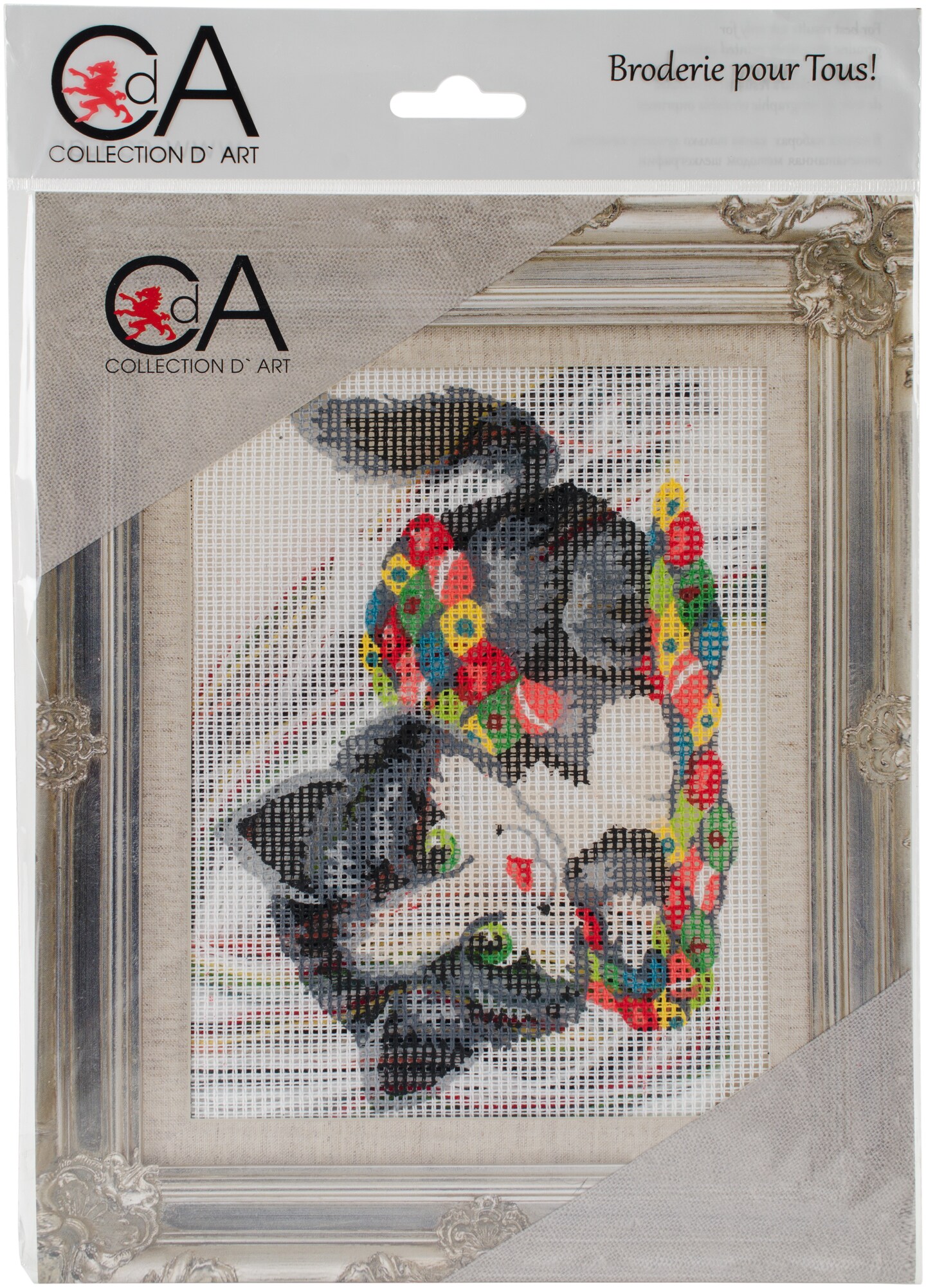 Collection D'art Stamped Needlepoint Kit 5.5"X7"-Patchwork Kitten