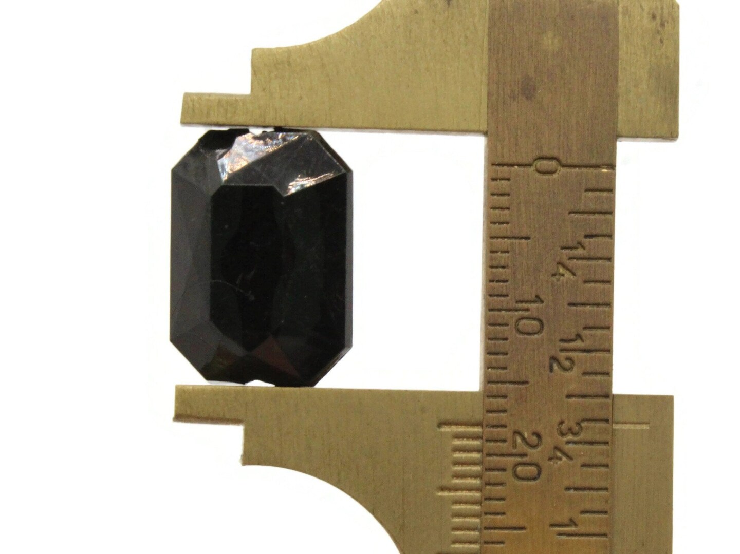 12 18mm Black Acrylic Gems - Rectangle Jewel Beads