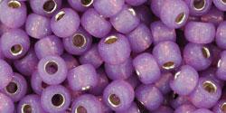 Toho 6/0 Round Japanese Seed Bead, TR6-2108, Silver Lined  Milky Amethyst, 20 grams