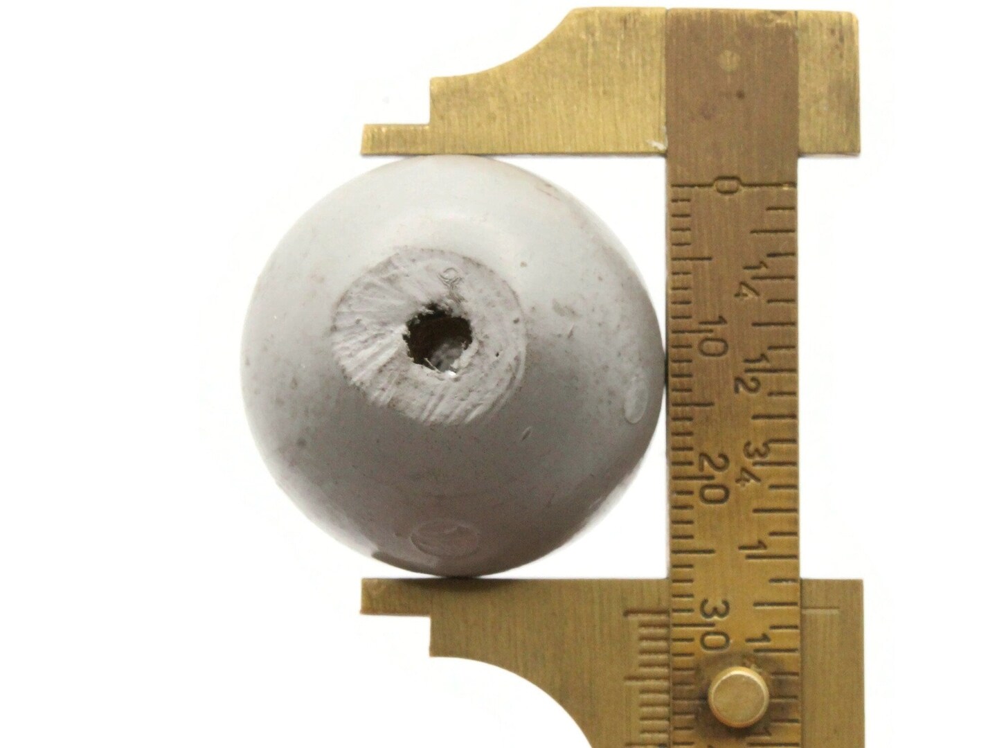4 29mm Round Gray Vintage Wood Beads