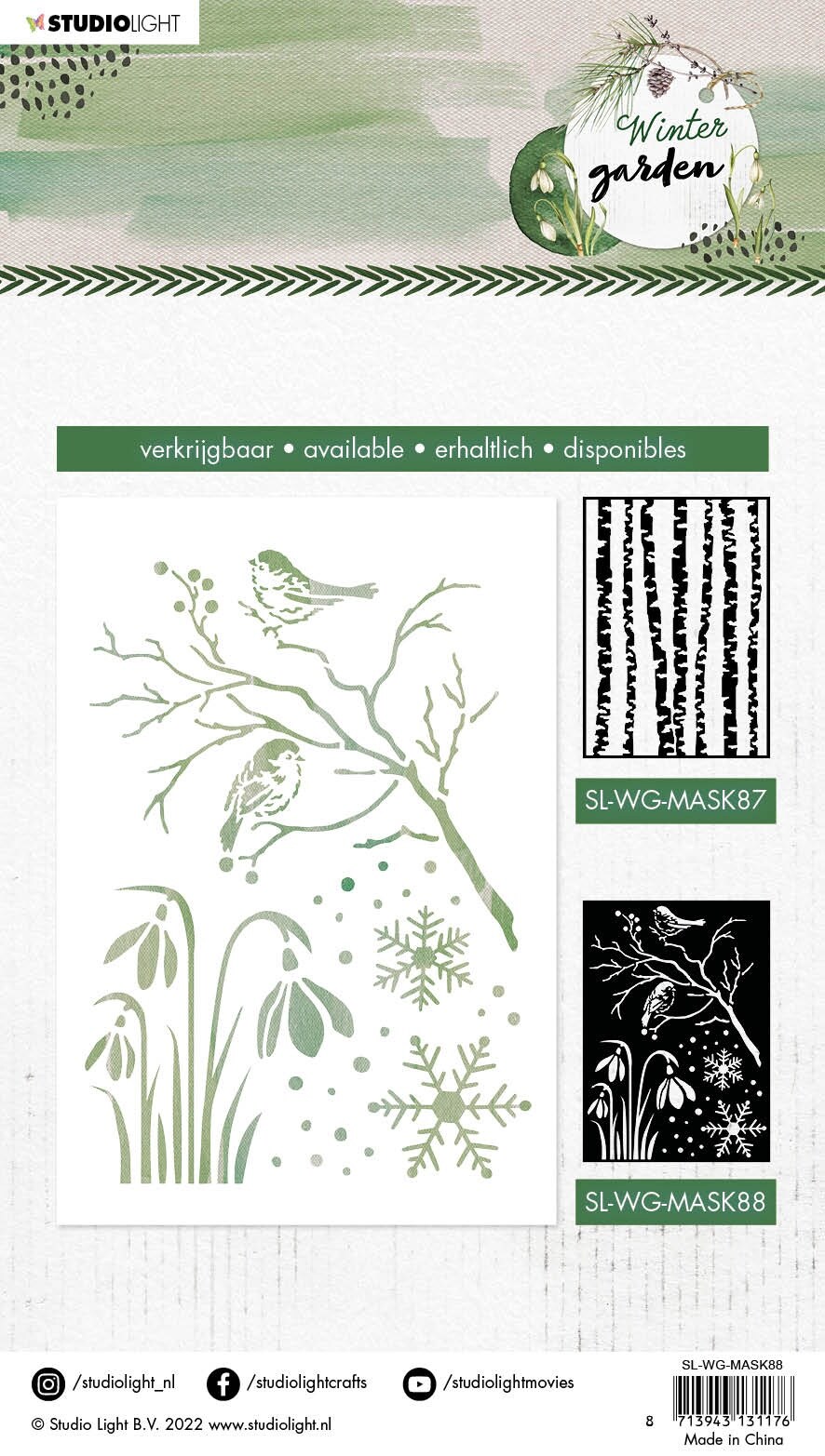 Studio Light Winter Garden 5.9&#x22;X8.25&#x22; Stencil-Nr. 88, Winter Elements