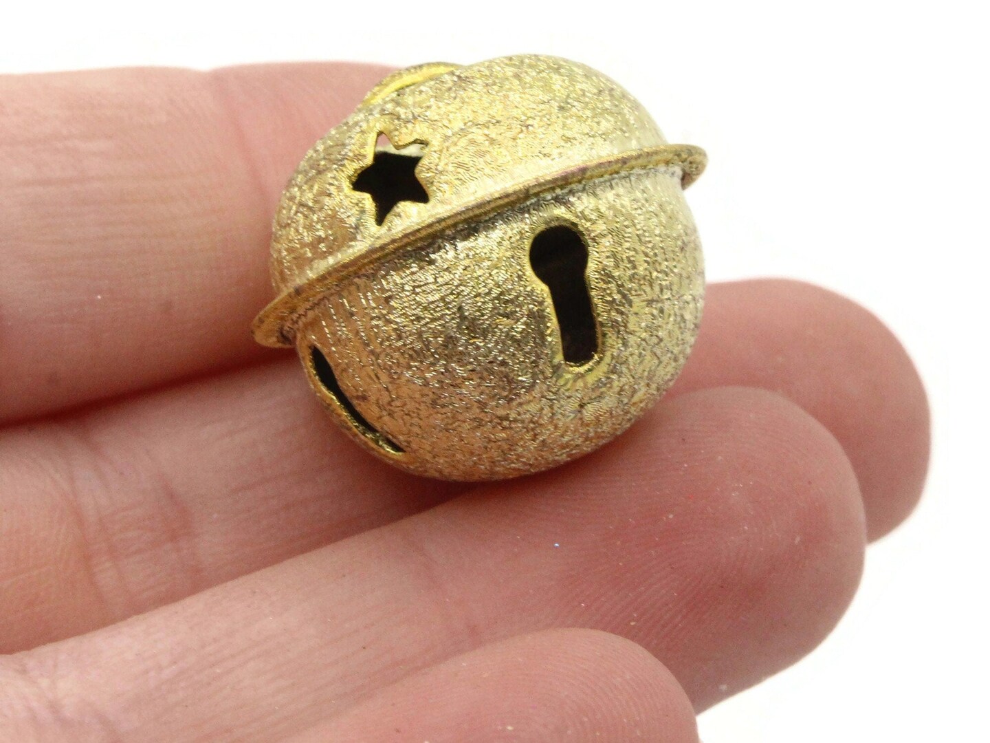 6 24mm Yellow Jingle Bell Beads Golden Christmas Sleigh Bell Charms