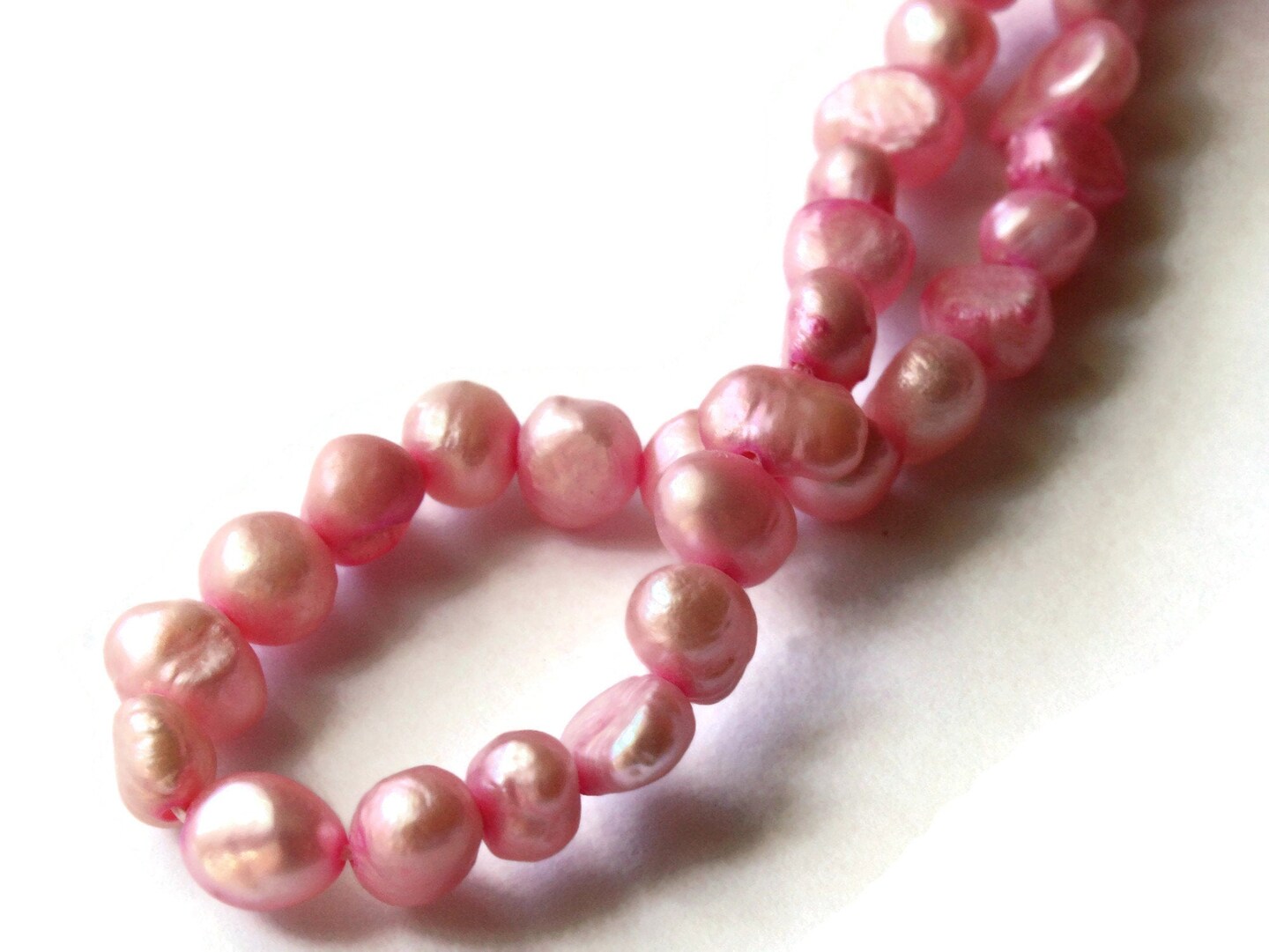 68 6mm Pink Natural Pearl Baroque Beads