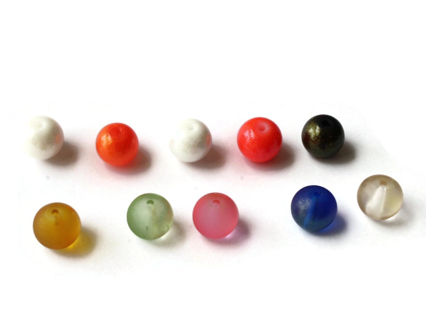 10 Colors 10mm Round Glass Mixed Color Beads Kit