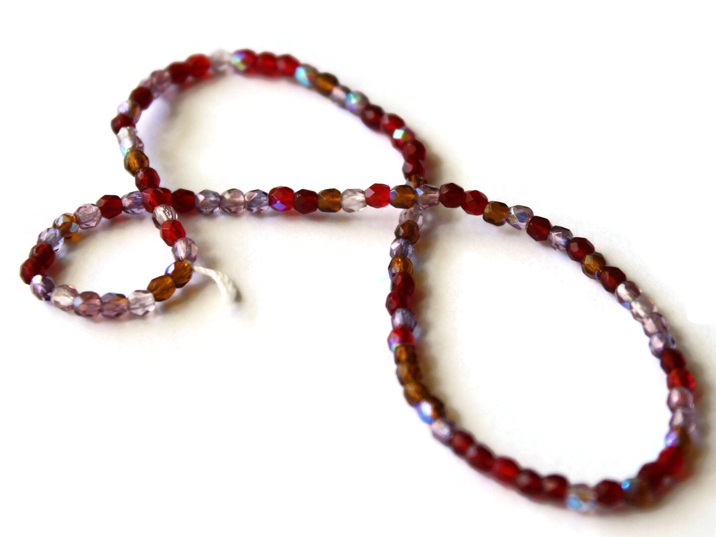 100 3mm Faceted Round Mixed Red and Purple Beads Crystal Beads