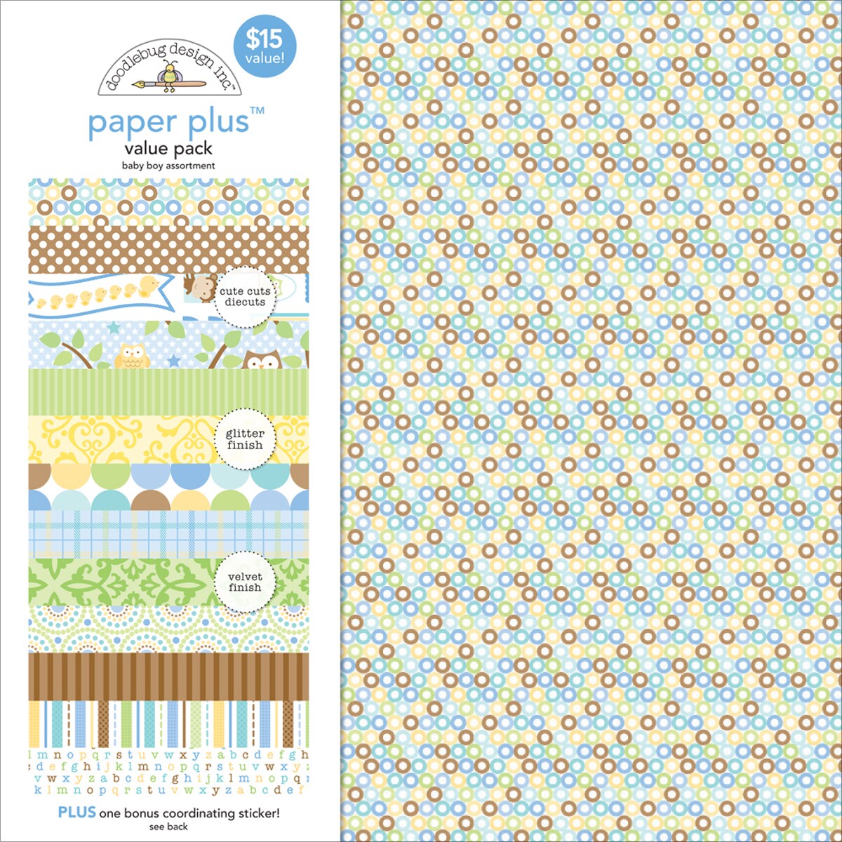 Doodlebug Paper Plus Value Pack 12&#x22;X12&#x22;-Baby Boy