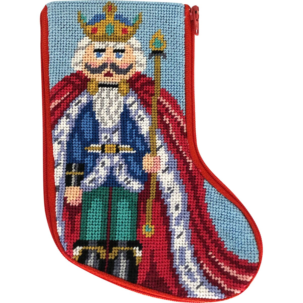 Stitch & Zip Nutcracker King Mini Stocking Needlepoint Kit