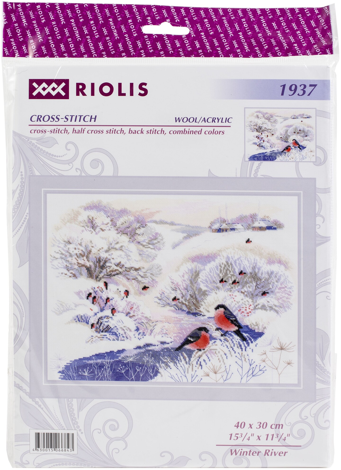 Riolis Counted Cross Stitch Kit 15.75&#x22;X11.75&#x22;-Winter River (14 Count)