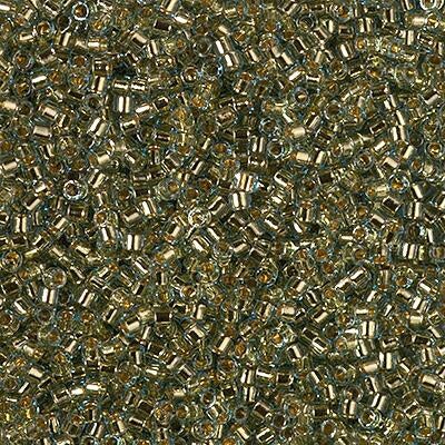 Miyuki Delica Bead 11/0, DB2522, 24kt Gold Lined Lt Aqua, 5 grams