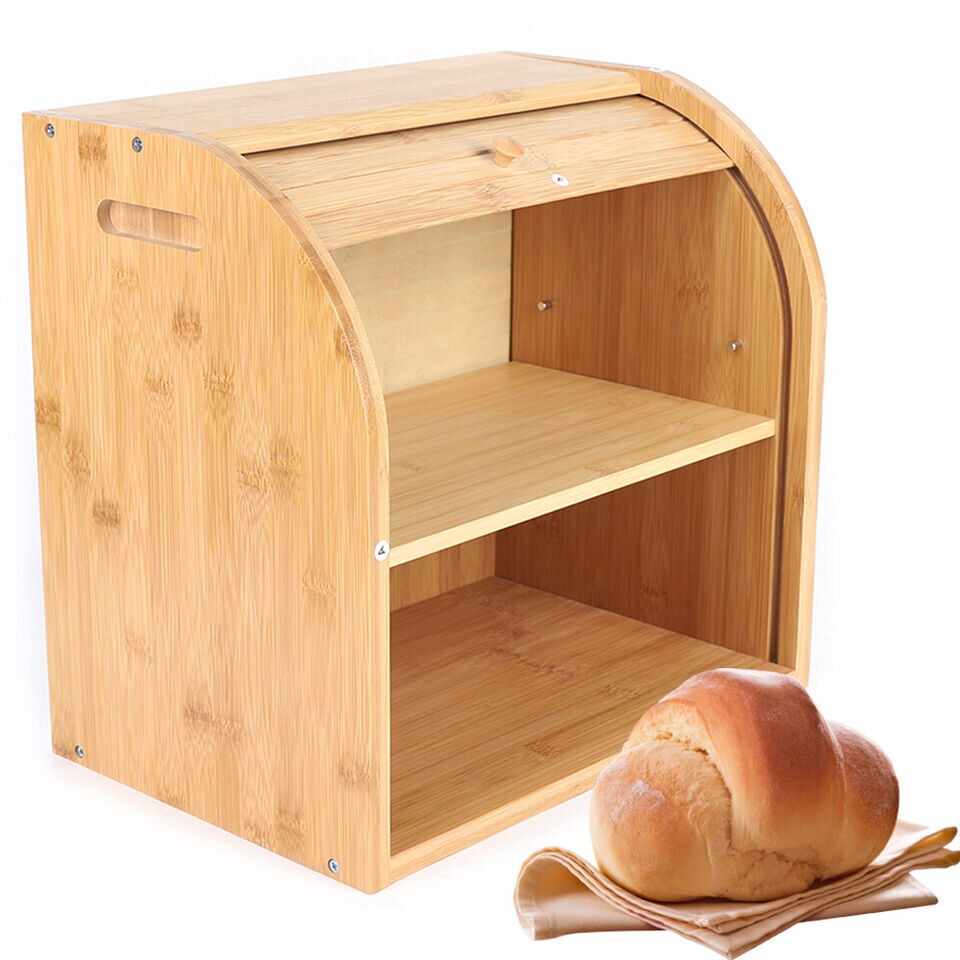 Large Countertop Wood Bread Box