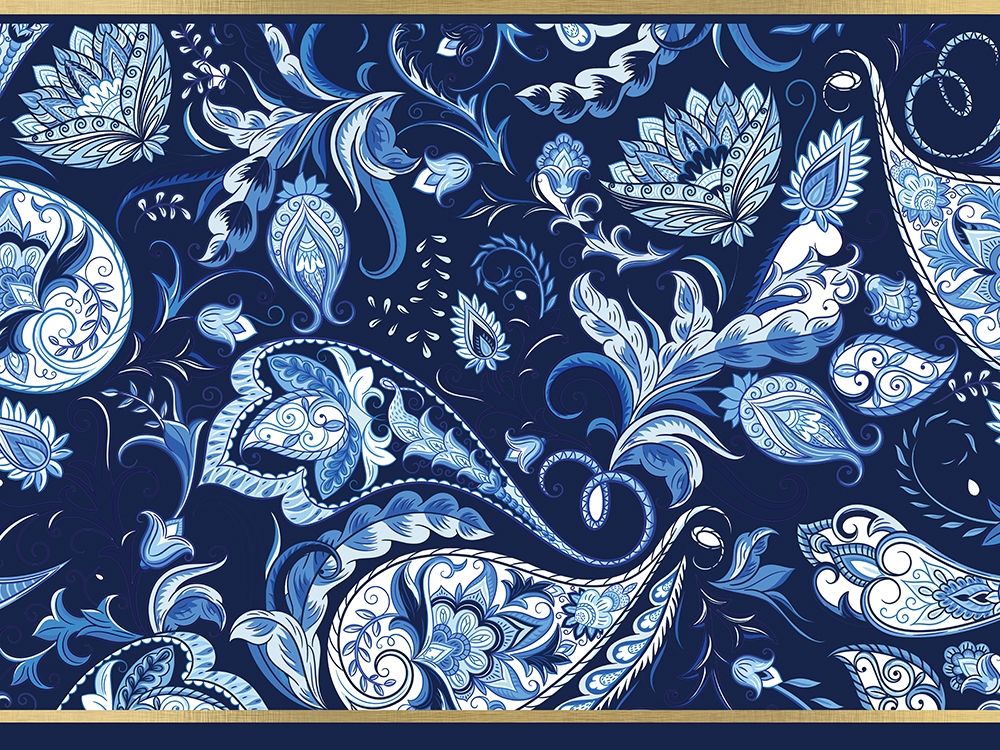 Blue and Gold Paisleys 2 Poster Print by Kimberly Allen - Item # VARPDXKARC820B