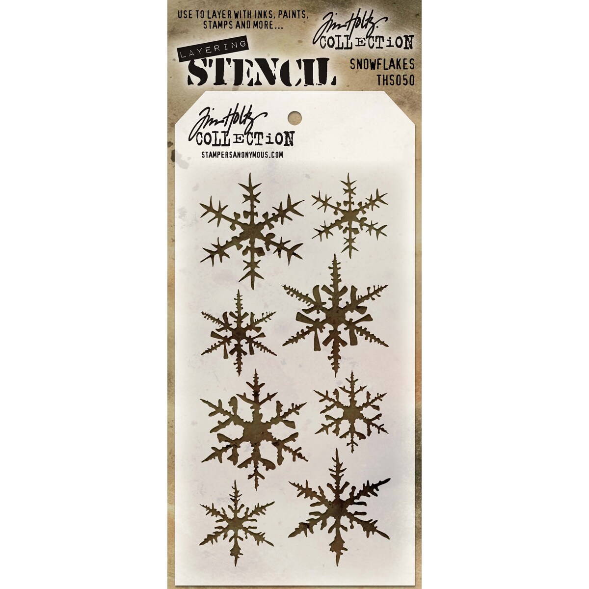 Tim Holtz Layered Stencil 4.125&#x22;X8.5&#x22;-Snowflakes