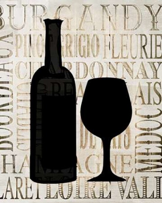 Wine Silhouette 1 Poster Print by Kimberly Allen - Item # VARPDXKARC118A