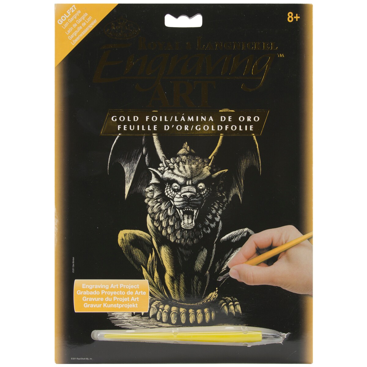 Royal &#x26; Langnickel(R) Gold Foil Engraving Art Kit 8&#x22;X10&#x22;-Lion Gargoyle
