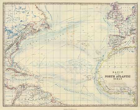 North Atlantic Ocean, 1861 Poster Print by Alexander Keith Johnston - Item # VARPDX295533