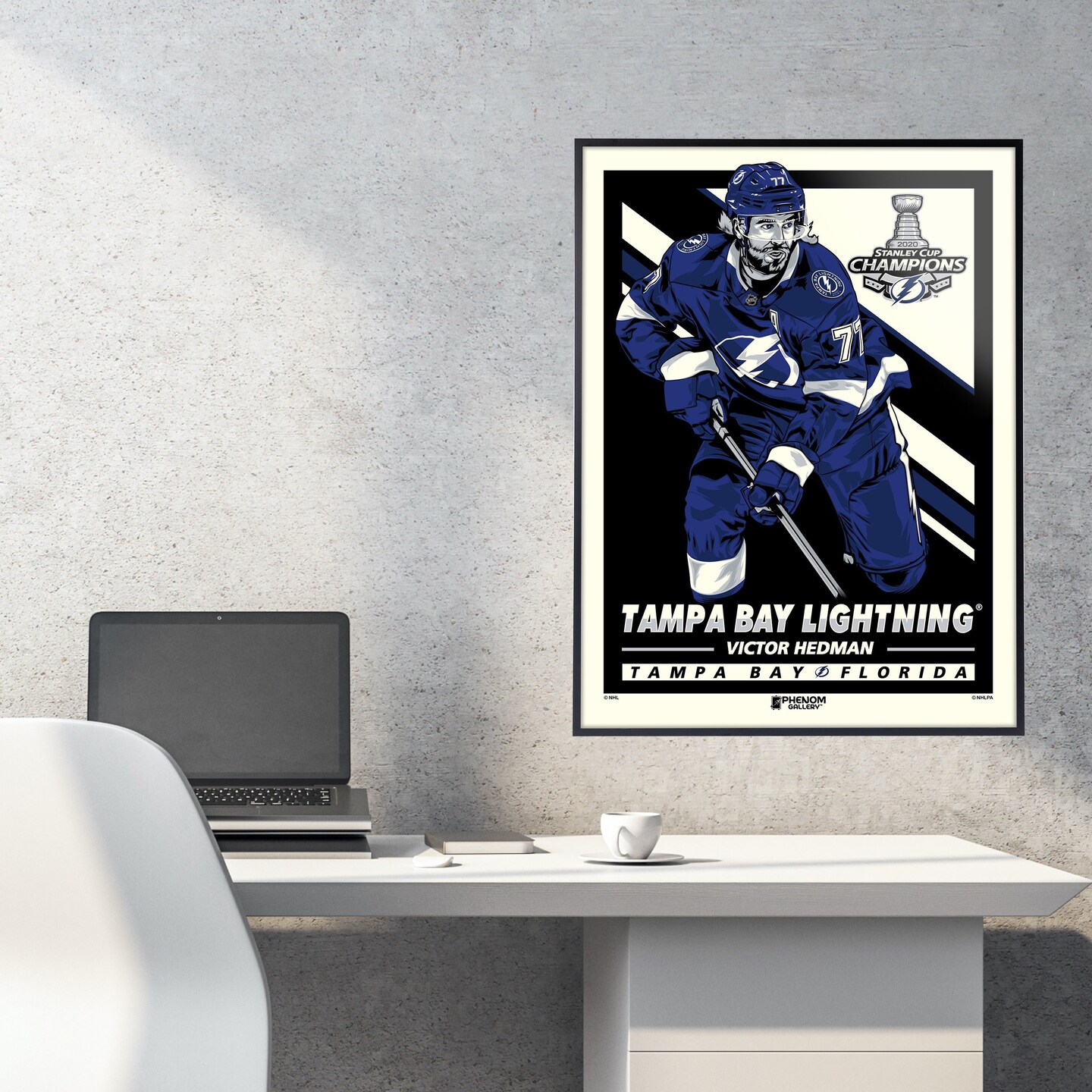 Framed Victor Hedman Tampa Bay Lightning Autographed Black