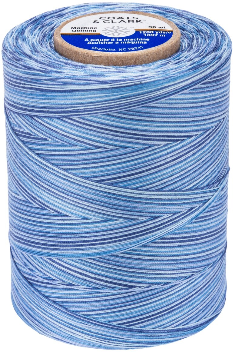 Coats Cotton Machine Quilting Multicolor Thread 1200Yd-Blue Clouds ...