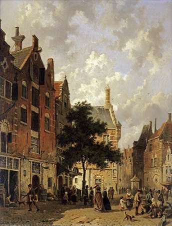 A Street Scene Poster Print by Adrianus Eversen - Item # VARPDX266294