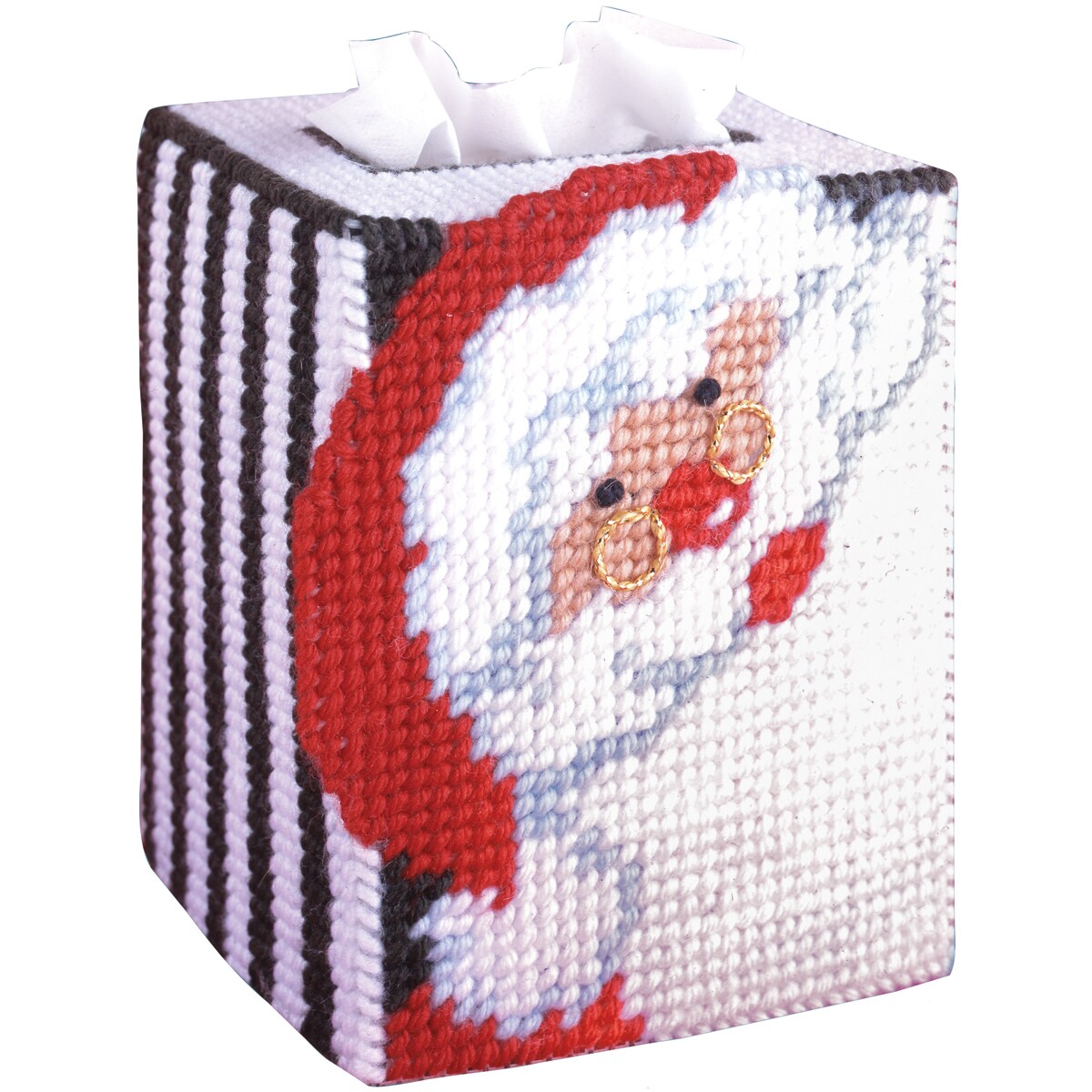 Design Works Plastic Canvas Tissue Box Kit 5&#x22;-Santa