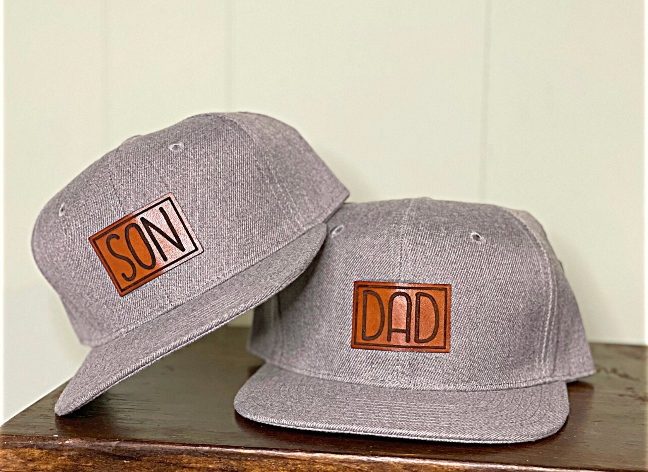 Father Son Daddy Snapback Hat Leather Patch Hats Father And Son